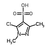 structure of CAS# 499785-48-7, 5-Chloro-1,3-Dimethyl-1H-Pyrazole-4-Sulfonic Acid;5-CHLORO-1,3-DIMETHYL-1H-PYRAZOLE-4-SULFONICACID;5-chloro-1,3-dimethylpyrazole-4-sulfonic acid;MFCD00052537