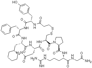 CAS#: 500170-27-4， 1-{[(4R,7S,10S,13S,16S)-7-(2-Amino-2-oxoethyl)-13-benzyl-10-(cyclohexylmethyl)-16-(4-hydroxybenzyl)-6,9,12,15,18-pentaoxo-1,2-dithia-5,8,11,14,17-pentaazacycloicosan-4-yl]carbonyl}-L-prolyl-L-arginylglycinamide