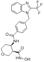 CAS#: 503166-51-6， (3R,4R)-Tetrahydro-N-hydroxy-4-[[4-[[2-(trifluoromethyl)-1H-benzimidazol-1-yl]methyl]benzoyl]amino]-2H-Pyran-3-carboxamide