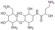 CAS#: 50474-68-5， N-[(S)-4-Amino-2-Hydroxybutyryl]-2-Deoxy-4-O-(2,6-Diamino-2,6-Dideoxy-alpha-D-Glucopyranosyl)-D-Streptamine