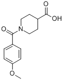 structure of CAS# 510739-83-0, 1-(4-Methoxy-Benzoyl)-Piperidine-4-Carboxylic Acid;1-(4-Methoxybenzoyl)Piperidine-4-Carboxylic Acid(SALTDATA: FREE);1-(4-METHOXY-BENZOYL)-PIPERIDINE-4-CARBOXYLIC ACID;1-(4-METHOXYBENZOYL)-4-PIPERIDINECARBOXYLIC ACID