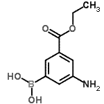 structure of CAS# 510773-04-3, [3-Amino-5-(Ethoxycarbonyl)Phenyl]Boronic Acid;3-Amino-5-(ethoxycarbonyl)phenylboronic acid;3-Amino-5-(ethoxycarbonyl)phenylboronicacid;3-Amino-5-ethoxycarbonylphenylboronic acid