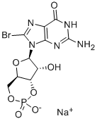结构式 CAS# 51116-01-9, 8-溴鸟苷 3',5'-(环)单磷酸酯钠盐