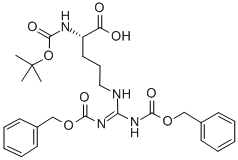 structure of CAS# 51219-19-3, Boc-Arg(Cbz)2-OH;N,N-Bis-(Benzyloxycarbonyl)-N-Tert-Butoxycarbonyl-L-Arginine;N-.ALPHA.-BOC-N-.OMEGA.-,N-.OMEGA.''-DI-CBZ-L-ARGININE;N-ALPHA-BOC-N-DELTA,N-OMEGA-DI-Z-L-ARGININE