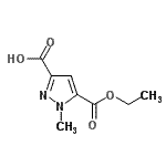 结构式 CAS# 512809-16-4, 5-(乙氧羰基)-1-甲基-1H-吡唑-3-羧酸