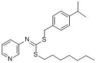 CAS#: 51308-74-8， S-Heptyl S-(4-(1-Methylethyl)Phenyl)Methyl 3-Pyridinylcarbonimidodithioate