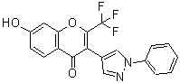 structure of CAS# 51412-01-2, 7-Hydroxy-3-(1-Phenyl-1H-Pyrazol-4-Yl)-2-Trifluoromethyl-Chromen-4-One;7-Hydroxy-3-(1-Phenyl-4-Pyrazolyl)-2-(Trifluoromethyl)-4-Chromenone;7-Hydroxy-3-(1-Phenylpyrazol-4-Yl)-2-(Trifluoromethyl)Chromone;St5451546