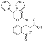 structure of CAS# 517905-93-0, Fmoc-(R)-3-Amino-3-(2-Nitro-Phenyl)-Propionic Acid;(R)-3-(9-FLUORENYLMETHOXYCARBONYLAMINO)-3-(2-NITRO-PHENYL)-PROPIONIC ACID;N-BETA-(9-FLUORENYLMETHOXYCARBONYL)-BETA-L-HOMO(2-NITROPHENYL)GLYCINE;FMOC-(R)-3-AMINO-3-(2-NITRO-PHENYL)-PROPANOIC ACID