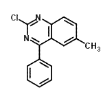 structure of CAS# 5185-55-7, 2-Chloro-6-Methyl-4-Phenylquinazoline;2-Chloro-6-methyl-4-phenyl-quinazoline;BAS 00991457;ZINC02271236