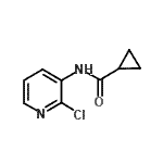 structure of CAS# 519146-70-4, N-(2-Chloro-3-Pyridinyl)Cyclopropanecarboxamide;N-(2-chloro(3-pyridyl))cyclopropylcarboxamide;N-(2-chloro-3-pyridinyl)cyclopropanecarboxamide;N-(2-Chloropyridin-3-yl)cyclopropanecarboxamide
