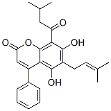 CAS#: 5224-54-4, 5,7-Dihydroxy-6-(3-Methyl-2-Butenyl)-8-(3-Methylbutyryl)-4-Phenyl-2H-1-Benzopyran-2-One