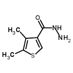structure of CAS# 524934-36-9, 4,5-Dimethyl-3-Thiophenecarbohydrazide;2,3-dimethylthiophene-4-carbohydrazide;4,5-Dimethylthiophene-3-carbohydrazide;MFCD02245153