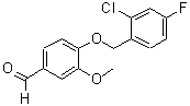 结构式 CAS# 525570-29-0, 4-[(2-氯-4-氟苄基)氧基]-3-甲氧基苯甲醛