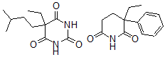 CAS 登录号:52623-89-9, 5-乙基-5-(3-甲基丁基)-2,4,6(1H,3H,5H)-嘧啶三酮与 3-乙基-3-苯基-2,6-哌啶二酮混合物