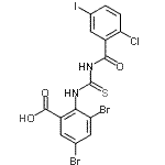 CAS#: 530131-05-6， 3,5-Dibromo-2-{[(2-Chloro-5-Iodobenzoyl)Carbamothioyl]Amino}Benzoic Acid