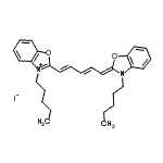 结构式 CAS# 53213-92-6, 3-戊基-2-[(1E,3E,5Z)-5-(3-戊基-1,3-苯并恶唑-2(3H)-亚基)-1,3-戊二烯-1-基]-1,3-苯并恶唑-3-鎓碘化物
