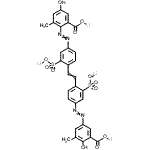 CAS#: 53523-90-3， Tetralithium 5-{[4-(2-{4-[(2-Carboxylato-4-Hydroxy-6-Methylphenyl)Diazenyl]-2-Sulfonatophenyl}Vinyl)-3-Sulfonatophenyl]Diazenyl}-2-Hydroxy-3-Methylbenzoate