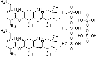CAS#: 53776-71-9， (1S,2S,3R,4S,6R)-4,6-Diamino-3-{[3-Amino-6-(Aminomethyl)-3,4-Dihydro-2H-Pyran-2-Yl]Oxy}-2-Hydroxycyclohexyl 3-Deoxy-4-C-Methyl-3-(Methylamino)-beta-L-Arabinopyranoside Sulfate (2:5)