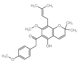 CAS#: 5382-68-3， 1-[5-Hydroxy-7-methoxy-2,2-dimethyl-8-(3-methyl-2-buten-1-yl)-2H-1-benzopyran-6-yl]-2-(4-methoxyphenyl)Ethanone