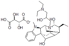 CAS#: 53862-81-0， 4-(3'-Diethylamino-2'-hydroxypropyl)ajmaline hydrogen tartrate