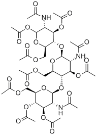 CAS#: 53942-45-3， O-3,4,6-Tri-O-Acetyl-2-(Acetylamino)-2-Deoxy-beta-D-Glucopyranosyl-(1-4)-O-3,6-Di-O-Acetyl-2-(Acetylamino)-2-Deoxy-beta-D-Glucopyranosyl-(1-4)-2-(Acetylamino)-2-Deoxy-1,3,6-Triacetate-alpha-D-Glucopyranose