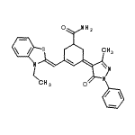CAS#: 54118-06-8， (5Z)-3-[(Z)-(3-Ethyl-1,3-Benzothiazol-2(3H)-Ylidene)Methyl]-5-(3-Methyl-5-Oxo-1-Phenyl-1,5-Dihydro-4H-Pyrazol-4-Ylidene)-3-Cyclohexene-1-Carboxamide