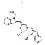 CAS#: 54118-16-0， 3-Ethyl-2-[(E)-{3-[(E)-(3-Ethyl-1,3-Benzothiazol-2(3H)-Ylidene)Methyl]-5-Methyl-2-Cyclohexen-1-Ylidene}Methyl]-1,3-Benzothiazol-3-Ium Iodide