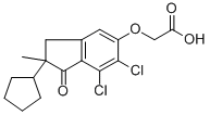 CAS#: 54197-05-6， 2-Cyclopentyl-6,7-dichloro-2-methyl-1-oxo-5-indanyloxyacetic acid