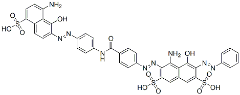 CAS#: 54274-15-6， 4-Amino-3-[[4-[[[4-[(8-Amino-1-Hydroxy-5-Sulpho-2-Naphthyl)Azo]Phenyl]Amino]Carbonyl]Phenyl]Azo]-5-Hydroxy-6-(Phenylazo)Naphthalene-2,7-Disulphonic Acid