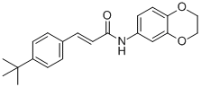 structure of CAS# 545395-94-6, (2E)-N-(2,3-Dihydro-1,4-Benzodioxin-6-Yl)-3-[4-(1,1-Dimethylethyl)Phenyl]-2-Propenamide;2-Propenamide, N-(2,3-Dihydro-1,4-Benzodioxin-6-Yl)-3-[4-(1,1-Dimethylethyl)Phenyl]-, (2E)-;(2E)-N-(2,3-DIHYDRO-1,4-BENZODIOXIN-6-YL)-3-[4-(1,1-DIMETHYLETHYL)PHENYL]-2-PROPENAMIDE;(2E)-N-(2,3-Dihydro-1,4-Benzodioxin-6-Yl)-3-[4-(1,1-Dimethylethyl)Phenyl]-2-Propanamide