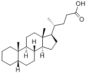structure of CAS# 546-18-9, 5beta-Cholanic Acid;(4R)-4-[(5S,8R,9S,10S,13R,14S,17R)-10,13-Dimethyl-2,3,4,5,6,7,8,9,11,12,14,15,16,17-Tetradecahydro-1H-Cyclopenta[A]Phenanthren-17-Yl]Valeric Acid;5Beta-Cholan-24-Oic Acid;Lmst04010441