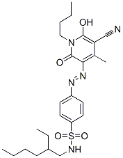 CAS#: 54805-02-6， 4-[(1-Butyl-5-Cyano-1,2-Dihydro-6-Hydroxy-4-Methyl-2-Oxo-3-Pyridyl)Azo]-N-(2-Ethylhexyl)Benzenesulphonamide