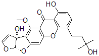 CAS#: 55256-54-7， (3aR-cis)-3a,12a-Dihydro-3a,6-dihydroxy-9-(3-hydroxy-3-methylbutyl)-4-methoxy-5H-Furo(3',2':4,5)furo(3,2-b)xanthen-5-one
