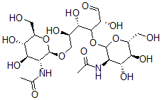 CAS#: 55612-66-3， N-Acetylglucosaminyl(1-3)-N-Acetylglucosaminyl(1-6)-Galactopyranose