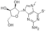 structure of CAS# 55727-10-1, 7-Methyl-6-Thioguanosine;(2R,3R,4S,5R)-2-(2-Amino-7-Methyl-6-Thioxo-3H-Purin-9-Ium-9-Yl)-4-Hydroxy-5-(Hydroxymethyl)Tetrahydrofuran-3-Olate;(2R,3R,4S,5R)-2-(2-Amino-7-Methyl-6-Thioxo-3H-Purin-9-Ium-9-Yl)-4-Hydroxy-5-(Hydroxymethyl)-3-Tetrahydrofuranolate;(2R,3R,4S,5R)-2-(2-Amino-7-Methyl-6-Thioxo-3H-Purin-9-Ium-9-Yl)-4-Hydroxy-5-Methylol-Tetrahydrofuran-3-Olate