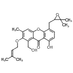 CAS#: 55812-92-5， 5-[(3,3-Dimethyl-2-Oxiranyl)Methyl]-8-Hydroxy-1-(Hydroxymethyl)-3-Methyl-2-[(3-Methyl-2-Buten-1-Yl)Oxy]-9H-Xanthen-9-One