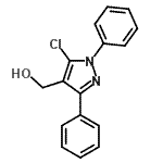 structure of CAS# 55828-92-7, (5-Chloro-1,3-Diphenyl-1H-Pyrazol-4-Yl)Methanol;(5-Chloro-1,3-diphenyl-1H-pyrazol-4-yl)-methanol;ZINC04228172