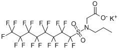 CAS#: 55910-10-6， N-[(1,1,2,2,3,3,4,4,5,5,6,6,7,7,8,8,8-Heptadecafluorooctyl)Sulfonyl]-N-Propylglycine Potassium Salt