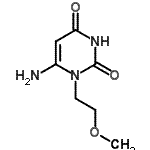 structure of CAS# 56075-76-4, 6-Amino-1-(2-Methoxyethyl)-2,4(1H,3H)-Pyrimidinedione;2,4(1H,3H)-pyrimidinedione, 6-amino-1-(2-methoxyethyl);6-amino-1-(2-methoxyethyl)-1,3-dihydropyrimidine-2,4-dione;6-Amino-1-(2-methoxy-ethyl)-1H-pyrimidine-2,4-dione