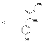 结构式 CAS# 5619-08-9, 乙基酪氨酸酯盐酸盐(1:1)