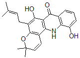 CAS#: 56296-87-8， 6,11-Dihydroxy-3,3-dimethyl-5-(3-methylbut-2-enyl)-12H-pyrano[6,5-c]acridin-7-one