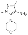 structure of CAS# 568577-87-7, 1,3-Dimethyl-5-Morpholino-1H-Pyrazol-4-Amine;4-AMINO-1,3-DIMETHYL-5-(MORPHOLINO-4-YL)-PYRAZOLE;1,3-DIMETHYL-5-MORPHOLINO-1H-PYRAZOL-4-AMINE