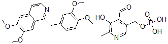 CAS#: 56896-69-6， 3-Hydroxy-2-methyl-5-((phosphonooxy)methyl)pyridine-4-carbaldehyde, compound with 1-((3,4-dimethoxyphenyl)methyl)-6,7-dimethoxyisoquinoline
