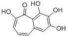 structure of CAS# 569-77-7, Purpurogallin;1,2,3,9-Tetrahydroxy-8-Benzo[7]Annulenone;2,3,4,6-Tetrahydroxy-5H-Benzo[7]Annulen-5-One;Chebi:8647