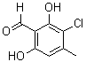 structure of CAS# 57074-21-2, 3-Chloro-2,6-Dihydroxy-4-Methylbenzaldehyde;3-Chloro-2,6-dihydroxy-4-methylbenzaldehyde;Chloroatranol;MS/MS-1005546