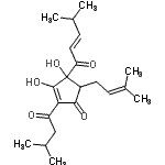 CAS#: 57195-47-8， 3,4-Dihydroxy-2-(3-Methylbutanoyl)-5-(3-Methyl-2-Buten-1-Yl)-4-[(2E)-4-Methyl-2-Pentenoyl]-2-Cyclopenten-1-One