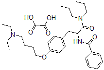 CAS#: 57227-20-0， (+-)-alpha-(Benzoylamino)-4-(4-(diethylamino)butoxy)-N,N-dipropylhydrocinnamamide oxalate