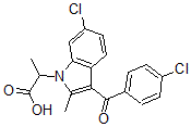 CAS 登录号:57329-97-2, 3-(4-氯苯甲酰基)-6-氯-alpha,2-二甲基-1H-吲哚-1-乙酸