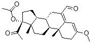 CAS#: 57361-81-6， 17-(acetyloxy)-3-methoxy-20-oxo-Pregna-3,5-diene-6-carboxaldehyde