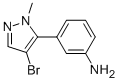 结构式 CAS# 573711-38-3, 3-(4-溴-1-甲基-1H-吡唑-5-基)苯胺